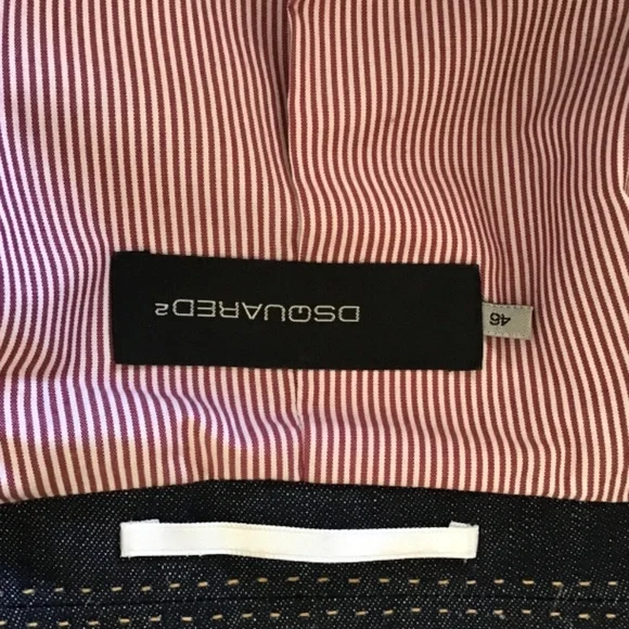 DSquared2 Size 46 Tailored Denim Blazer w Gorgeous contrast stitching - Picture 9 of 10